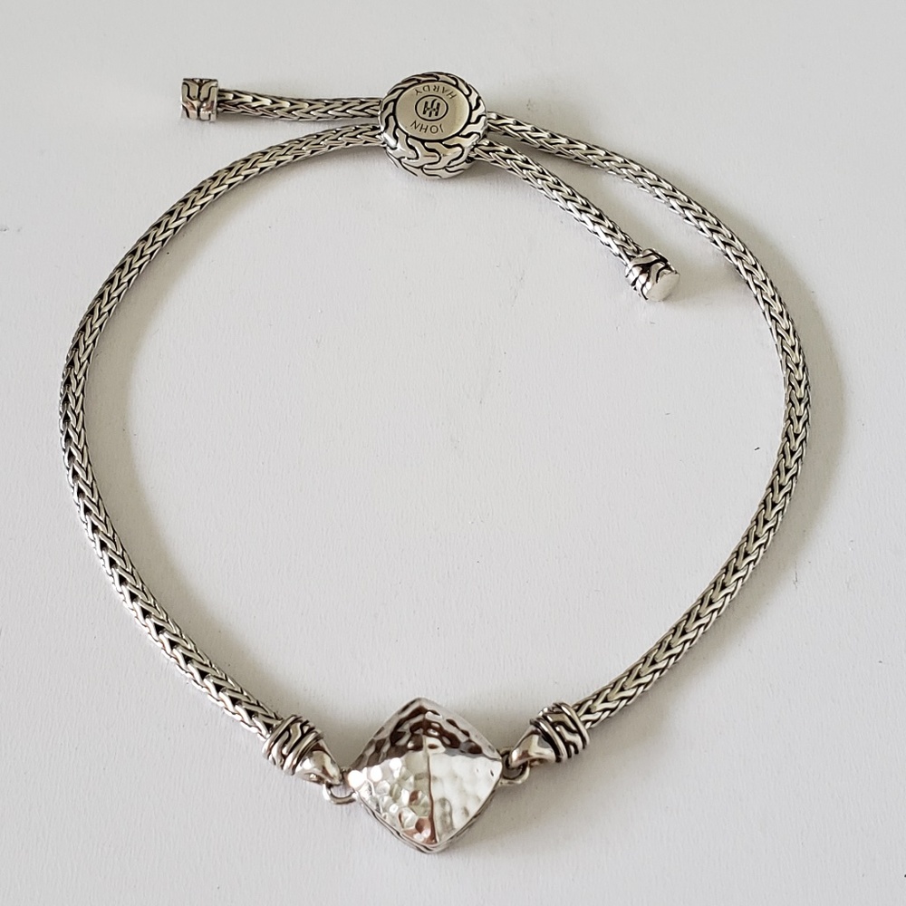 John Hardy Classic Chain Sterling Silver Hammered Pull Through Bracelet